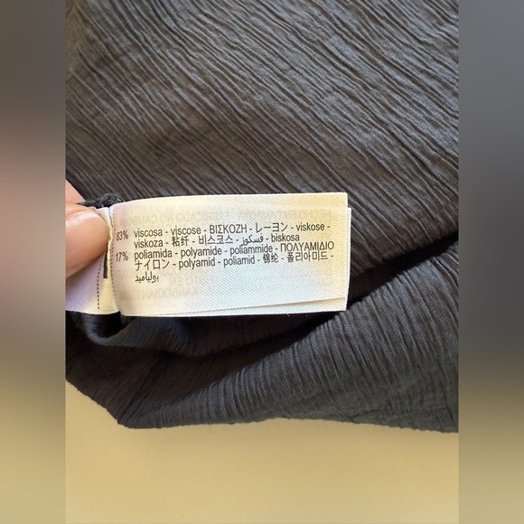 Zara-Crinkle-Lightweight-Navy Blue-SlatePull on-Pants-Casual-Staple-Basic-Size M - Picture 2 of 12